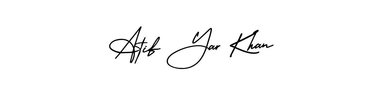 How to make Atif Yar Khan signature? AmerikaSignatureDemo-Regular is a professional autograph style. Create handwritten signature for Atif Yar Khan name. Atif Yar Khan signature style 3 images and pictures png