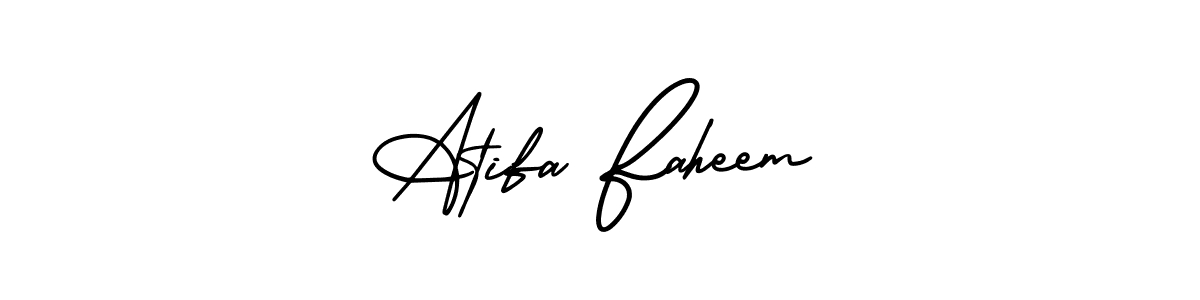Use a signature maker to create a handwritten signature online. With this signature software, you can design (AmerikaSignatureDemo-Regular) your own signature for name Atifa Faheem. Atifa Faheem signature style 3 images and pictures png