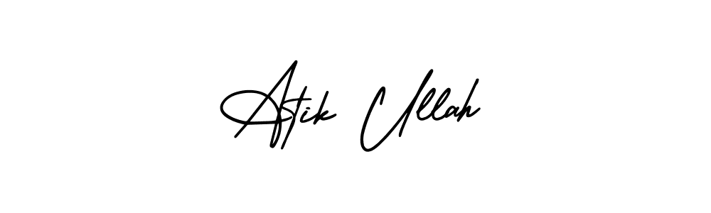 This is the best signature style for the Atik Ullah name. Also you like these signature font (AmerikaSignatureDemo-Regular). Mix name signature. Atik Ullah signature style 3 images and pictures png