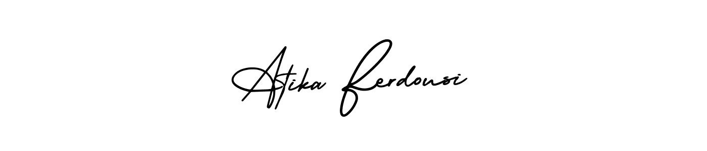 How to make Atika Ferdousi name signature. Use AmerikaSignatureDemo-Regular style for creating short signs online. This is the latest handwritten sign. Atika Ferdousi signature style 3 images and pictures png