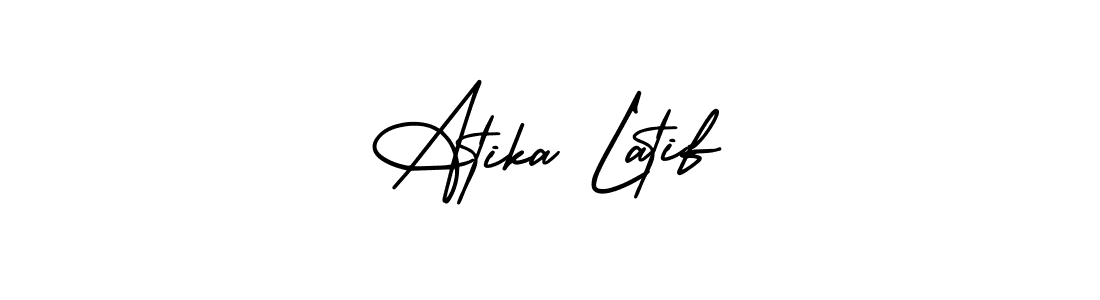This is the best signature style for the Atika Latif name. Also you like these signature font (AmerikaSignatureDemo-Regular). Mix name signature. Atika Latif signature style 3 images and pictures png