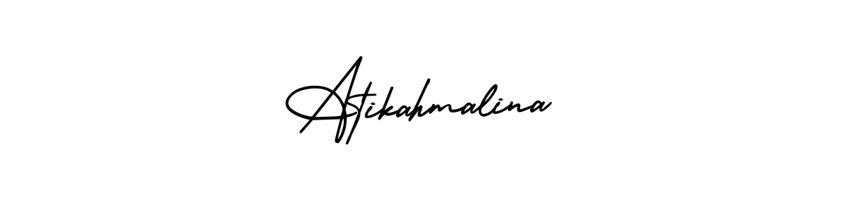 Make a beautiful signature design for name Atikahmalina. With this signature (AmerikaSignatureDemo-Regular) style, you can create a handwritten signature for free. Atikahmalina signature style 3 images and pictures png