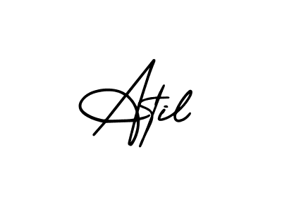 The best way (AmerikaSignatureDemo-Regular) to make a short signature is to pick only two or three words in your name. The name Atil include a total of six letters. For converting this name. Atil signature style 3 images and pictures png