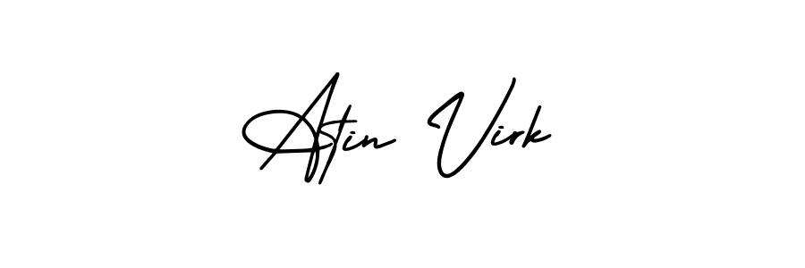 Atin Virk stylish signature style. Best Handwritten Sign (AmerikaSignatureDemo-Regular) for my name. Handwritten Signature Collection Ideas for my name Atin Virk. Atin Virk signature style 3 images and pictures png