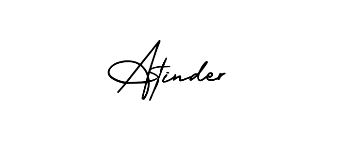 It looks lik you need a new signature style for name Atinder. Design unique handwritten (AmerikaSignatureDemo-Regular) signature with our free signature maker in just a few clicks. Atinder signature style 3 images and pictures png