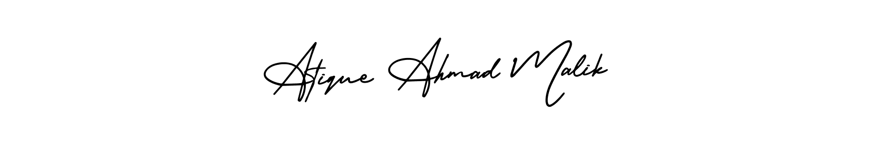 Also You can easily find your signature by using the search form. We will create Atique Ahmad Malik name handwritten signature images for you free of cost using AmerikaSignatureDemo-Regular sign style. Atique Ahmad Malik signature style 3 images and pictures png