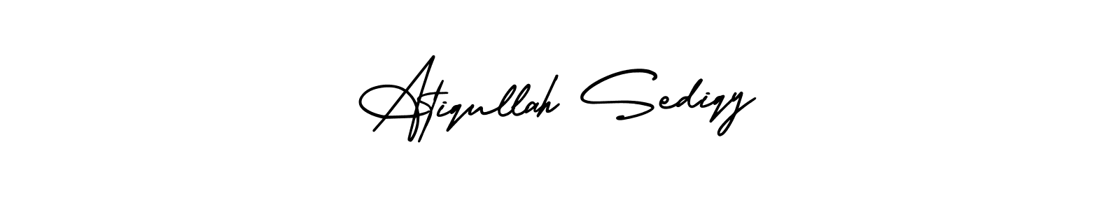 Make a short Atiqullah Sediqy signature style. Manage your documents anywhere anytime using AmerikaSignatureDemo-Regular. Create and add eSignatures, submit forms, share and send files easily. Atiqullah Sediqy signature style 3 images and pictures png