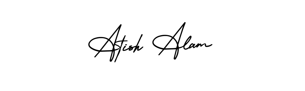 Atish Alam stylish signature style. Best Handwritten Sign (AmerikaSignatureDemo-Regular) for my name. Handwritten Signature Collection Ideas for my name Atish Alam. Atish Alam signature style 3 images and pictures png