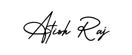 An effortless, minimalist signature concept for Atish Raj using AmerikaSignatureDemo-Regular design. Clean lines that look great on any document. Atish Raj signature style 3 images and pictures png