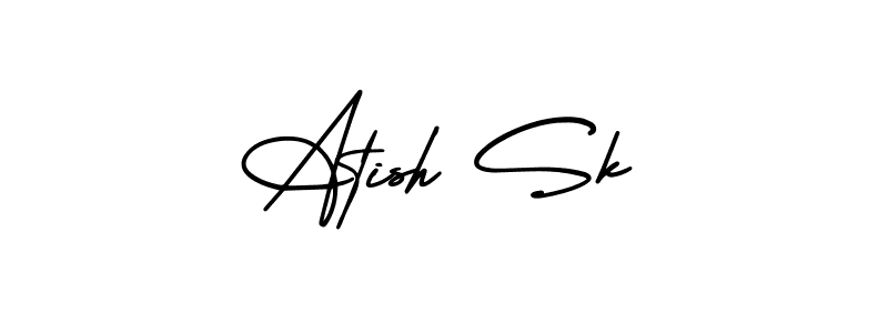 if you are searching for the best signature style for your name Atish Sk. so please give up your signature search. here we have designed multiple signature styles  using AmerikaSignatureDemo-Regular. Atish Sk signature style 3 images and pictures png