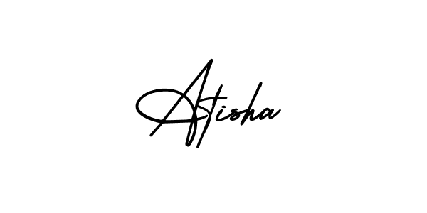 Atisha stylish signature style. Best Handwritten Sign (AmerikaSignatureDemo-Regular) for my name. Handwritten Signature Collection Ideas for my name Atisha. Atisha signature style 3 images and pictures png