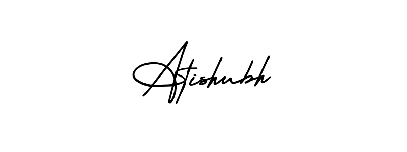 How to make Atishubh name signature. Use AmerikaSignatureDemo-Regular style for creating short signs online. This is the latest handwritten sign. Atishubh signature style 3 images and pictures png