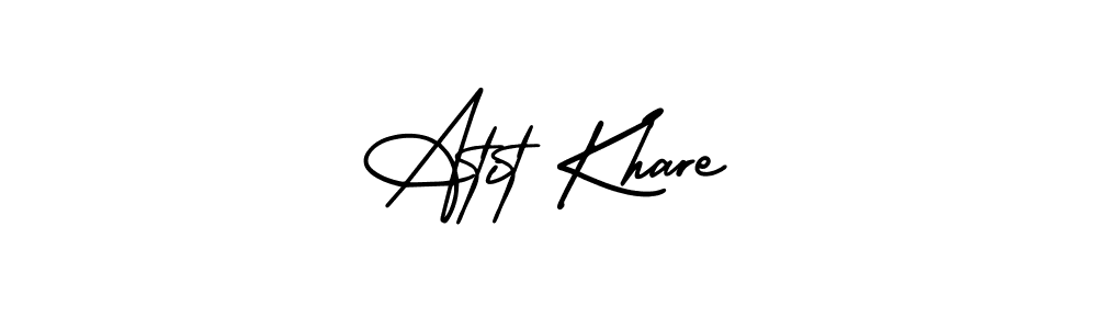 The best way (AmerikaSignatureDemo-Regular) to make a short signature is to pick only two or three words in your name. The name Atit Khare include a total of six letters. For converting this name. Atit Khare signature style 3 images and pictures png
