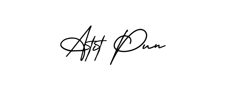 You can use this online signature creator to create a handwritten signature for the name Atit Pun. This is the best online autograph maker. Atit Pun signature style 3 images and pictures png