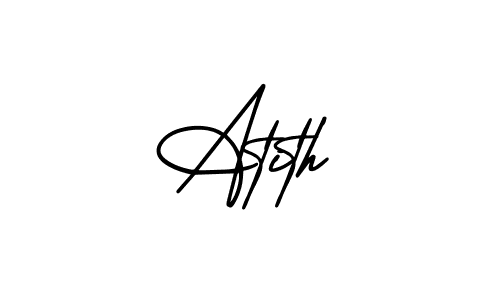 How to make Atith name signature. Use AmerikaSignatureDemo-Regular style for creating short signs online. This is the latest handwritten sign. Atith signature style 3 images and pictures png