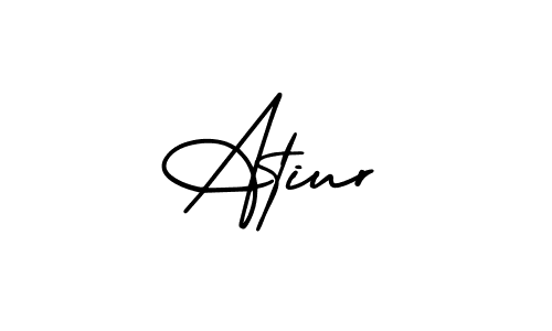 Use a signature maker to create a handwritten signature online. With this signature software, you can design (AmerikaSignatureDemo-Regular) your own signature for name Atiur. Atiur signature style 3 images and pictures png