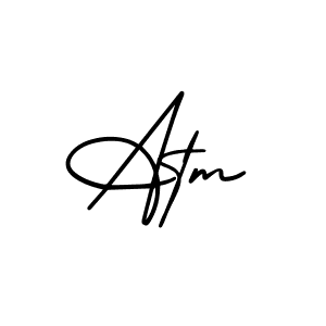 How to make Atm name signature. Use AmerikaSignatureDemo-Regular style for creating short signs online. This is the latest handwritten sign. Atm signature style 3 images and pictures png
