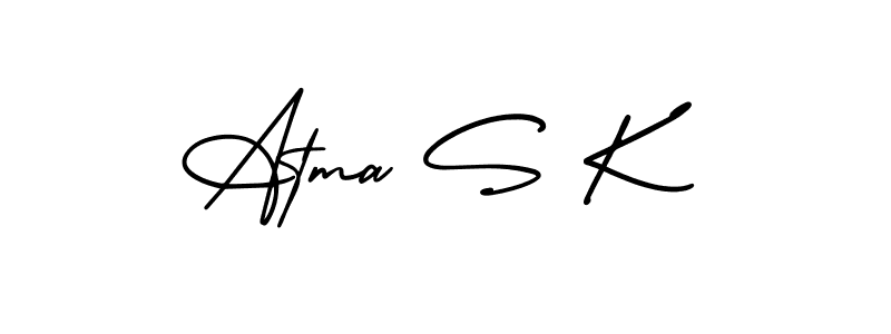 Design your own signature with our free online signature maker. With this signature software, you can create a handwritten (AmerikaSignatureDemo-Regular) signature for name Atma S K. Atma S K signature style 3 images and pictures png