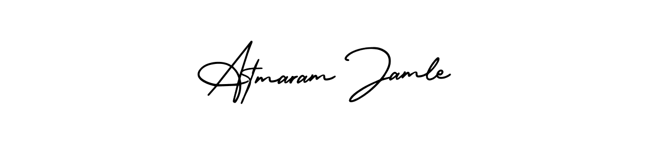 if you are searching for the best signature style for your name Atmaram Jamle. so please give up your signature search. here we have designed multiple signature styles  using AmerikaSignatureDemo-Regular. Atmaram Jamle signature style 3 images and pictures png