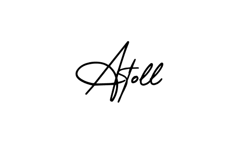 Atoll stylish signature style. Best Handwritten Sign (AmerikaSignatureDemo-Regular) for my name. Handwritten Signature Collection Ideas for my name Atoll. Atoll signature style 3 images and pictures png