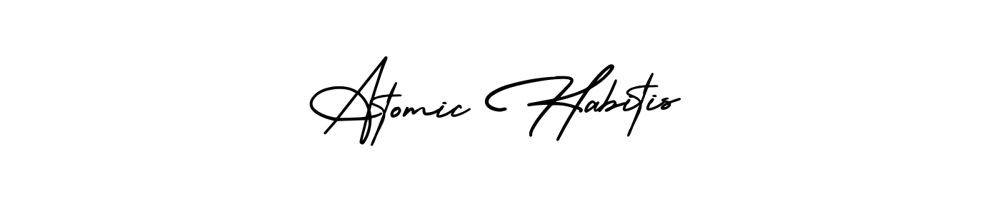 How to Draw Atomic Habitis signature style? AmerikaSignatureDemo-Regular is a latest design signature styles for name Atomic Habitis. Atomic Habitis signature style 3 images and pictures png