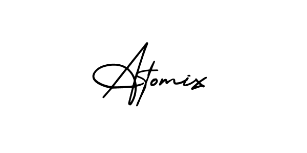 Similarly AmerikaSignatureDemo-Regular is the best handwritten signature design. Signature creator online .You can use it as an online autograph creator for name Atomix. Atomix signature style 3 images and pictures png