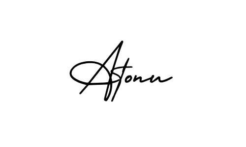 Use a signature maker to create a handwritten signature online. With this signature software, you can design (AmerikaSignatureDemo-Regular) your own signature for name Atonu. Atonu signature style 3 images and pictures png
