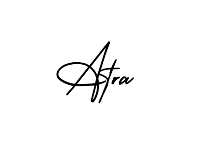 How to make Atra name signature. Use AmerikaSignatureDemo-Regular style for creating short signs online. This is the latest handwritten sign. Atra signature style 3 images and pictures png