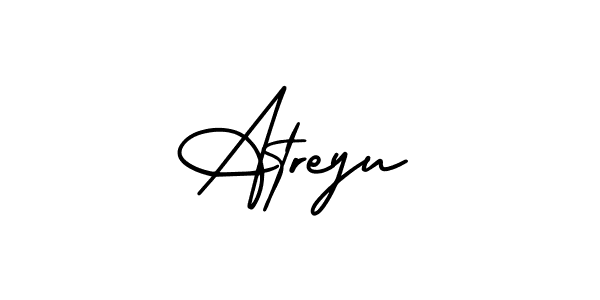 The best way (AmerikaSignatureDemo-Regular) to make a short signature is to pick only two or three words in your name. The name Atreyu include a total of six letters. For converting this name. Atreyu signature style 3 images and pictures png