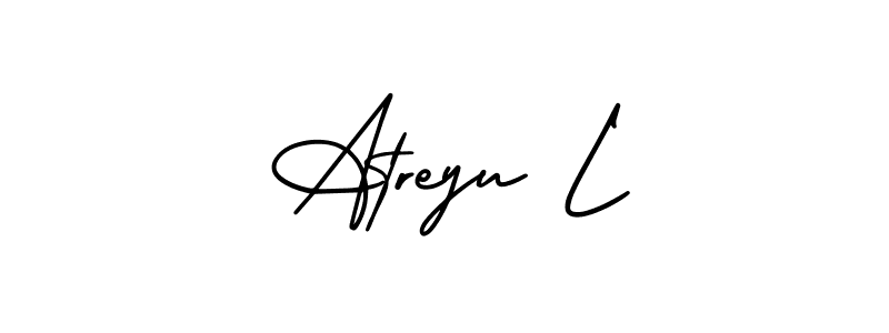 Create a beautiful signature design for name Atreyu L. With this signature (AmerikaSignatureDemo-Regular) fonts, you can make a handwritten signature for free. Atreyu L signature style 3 images and pictures png