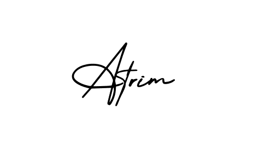 How to make Atrim signature? AmerikaSignatureDemo-Regular is a professional autograph style. Create handwritten signature for Atrim name. Atrim signature style 3 images and pictures png
