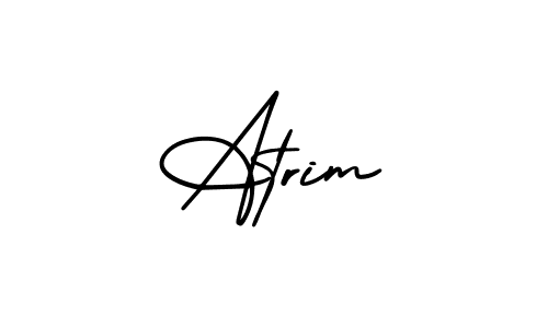 How to make Atrim signature? AmerikaSignatureDemo-Regular is a professional autograph style. Create handwritten signature for Atrim name. Atrim signature style 3 images and pictures png