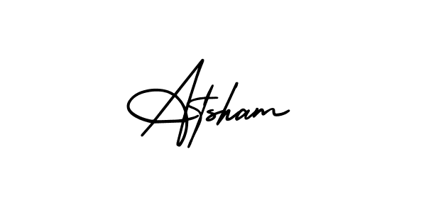 Atsham stylish signature style. Best Handwritten Sign (AmerikaSignatureDemo-Regular) for my name. Handwritten Signature Collection Ideas for my name Atsham. Atsham signature style 3 images and pictures png