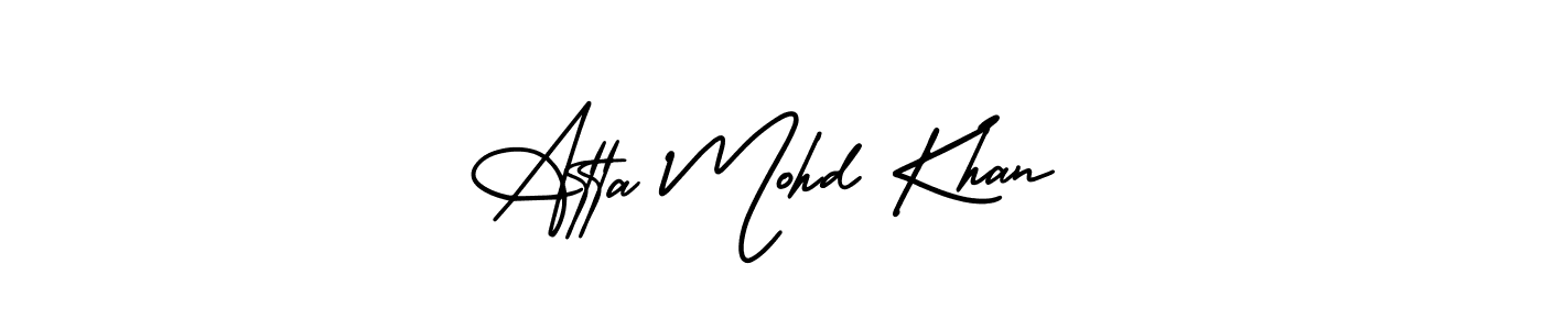 AmerikaSignatureDemo-Regular is a professional signature style that is perfect for those who want to add a touch of class to their signature. It is also a great choice for those who want to make their signature more unique. Get Atta Mohd Khan name to fancy signature for free. Atta Mohd Khan signature style 3 images and pictures png