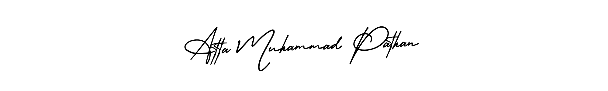 How to make Atta Muhammad Pathan name signature. Use AmerikaSignatureDemo-Regular style for creating short signs online. This is the latest handwritten sign. Atta Muhammad Pathan signature style 3 images and pictures png