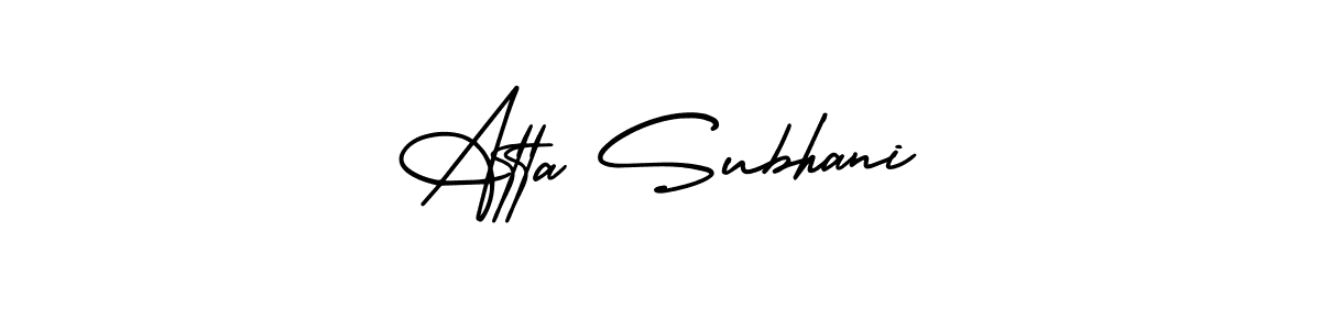 How to Draw Atta Subhani signature style? AmerikaSignatureDemo-Regular is a latest design signature styles for name Atta Subhani. Atta Subhani signature style 3 images and pictures png