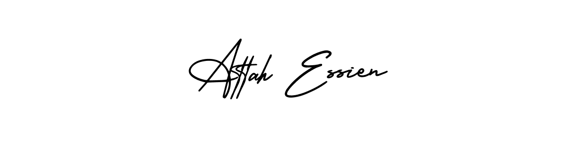 This is the best signature style for the Attah Essien name. Also you like these signature font (AmerikaSignatureDemo-Regular). Mix name signature. Attah Essien signature style 3 images and pictures png