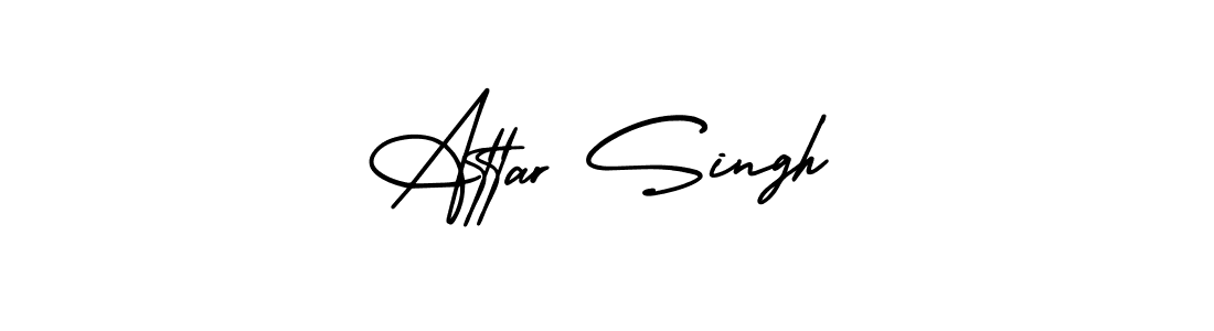 How to make Attar Singh name signature. Use AmerikaSignatureDemo-Regular style for creating short signs online. This is the latest handwritten sign. Attar Singh signature style 3 images and pictures png