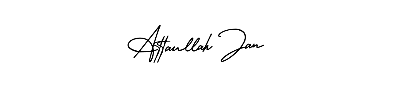 The best way (AmerikaSignatureDemo-Regular) to make a short signature is to pick only two or three words in your name. The name Attaullah Jan include a total of six letters. For converting this name. Attaullah Jan signature style 3 images and pictures png