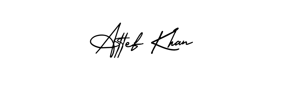 Similarly AmerikaSignatureDemo-Regular is the best handwritten signature design. Signature creator online .You can use it as an online autograph creator for name Attef Khan. Attef Khan signature style 3 images and pictures png