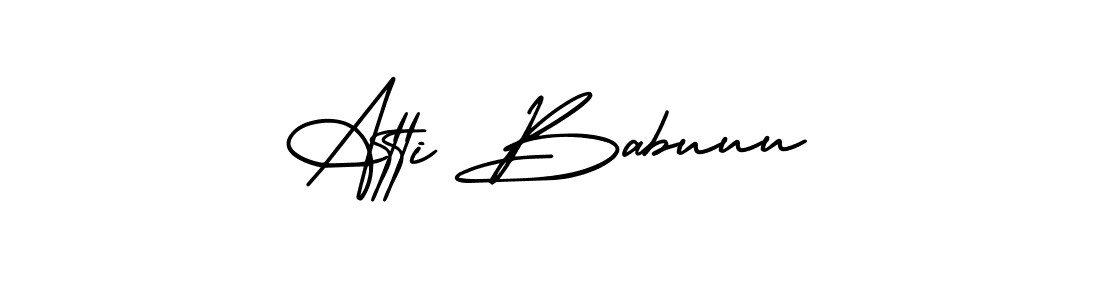 Atti Babuuu stylish signature style. Best Handwritten Sign (AmerikaSignatureDemo-Regular) for my name. Handwritten Signature Collection Ideas for my name Atti Babuuu. Atti Babuuu signature style 3 images and pictures png