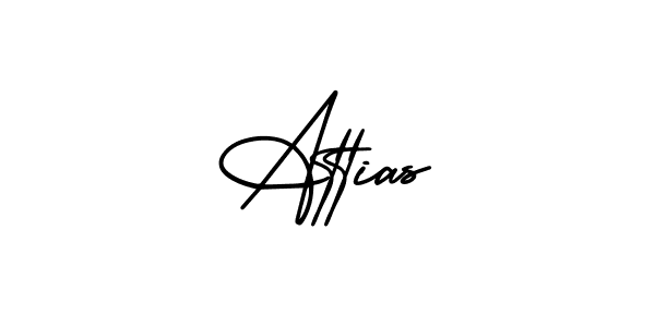How to make Attias name signature. Use AmerikaSignatureDemo-Regular style for creating short signs online. This is the latest handwritten sign. Attias signature style 3 images and pictures png