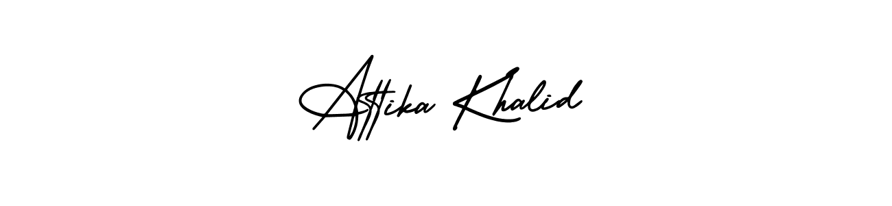 Use a signature maker to create a handwritten signature online. With this signature software, you can design (AmerikaSignatureDemo-Regular) your own signature for name Attika Khalid. Attika Khalid signature style 3 images and pictures png