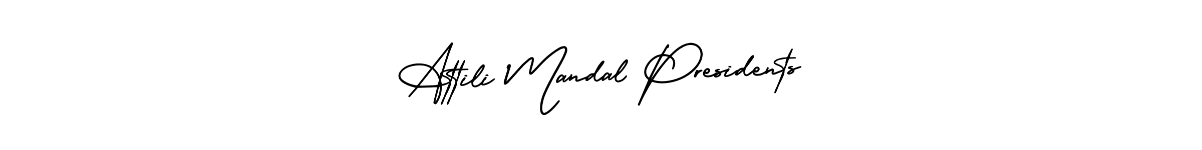 How to make Attili Mandal Presidents name signature. Use AmerikaSignatureDemo-Regular style for creating short signs online. This is the latest handwritten sign. Attili Mandal Presidents signature style 3 images and pictures png