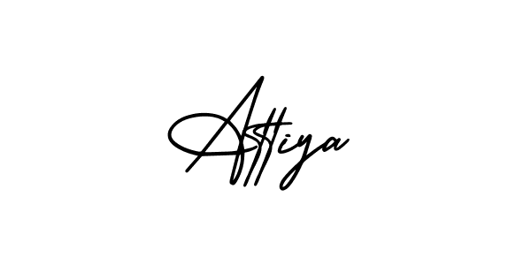 Similarly AmerikaSignatureDemo-Regular is the best handwritten signature design. Signature creator online .You can use it as an online autograph creator for name Attiya. Attiya signature style 3 images and pictures png