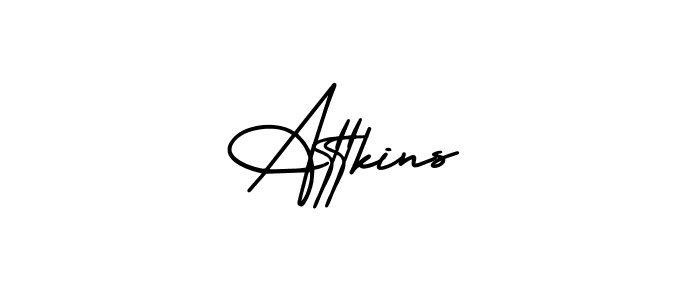 Use a signature maker to create a handwritten signature online. With this signature software, you can design (AmerikaSignatureDemo-Regular) your own signature for name Attkins. Attkins signature style 3 images and pictures png