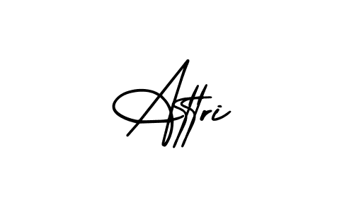 The best way (AmerikaSignatureDemo-Regular) to make a short signature is to pick only two or three words in your name. The name Attri include a total of six letters. For converting this name. Attri signature style 3 images and pictures png