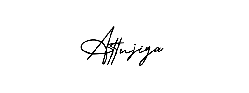 This is the best signature style for the Attujiya name. Also you like these signature font (AmerikaSignatureDemo-Regular). Mix name signature. Attujiya signature style 3 images and pictures png