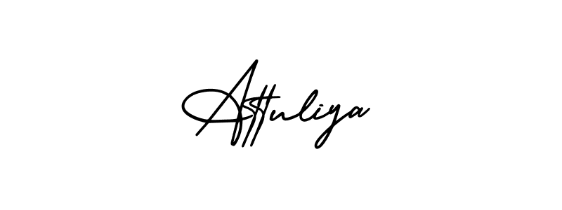 The best way (AmerikaSignatureDemo-Regular) to make a short signature is to pick only two or three words in your name. The name Attuliya include a total of six letters. For converting this name. Attuliya signature style 3 images and pictures png