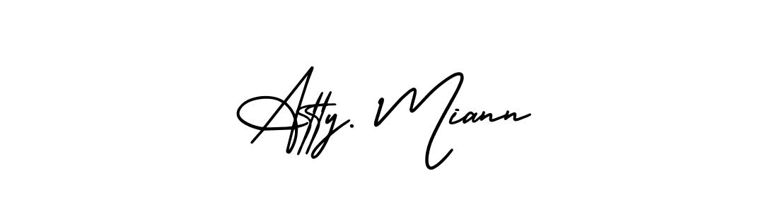 Make a beautiful signature design for name Atty. Miann. With this signature (AmerikaSignatureDemo-Regular) style, you can create a handwritten signature for free. Atty. Miann signature style 3 images and pictures png